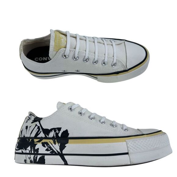 Converse Chuck Taylor All Star Floral Lift Low Top Platform Sneakers Womens 8 - Picture 7 of 9